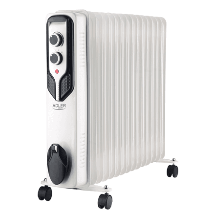Õliradiaator Adler AD 7819, 2500 W, 15 ribi, valge
