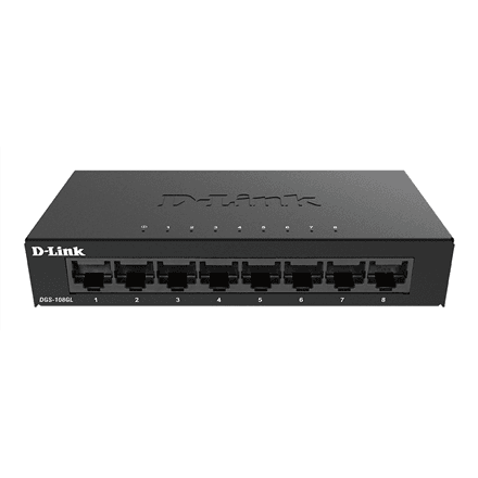 D-Link DGS-108GL/E коммутатор неуправляемый, 8 портов Gigabit Ethernet