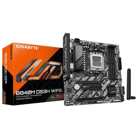 Emaplaat Gigabyte B840M DS3H WIFI6 (rev. 1.1), AM5, DDR5