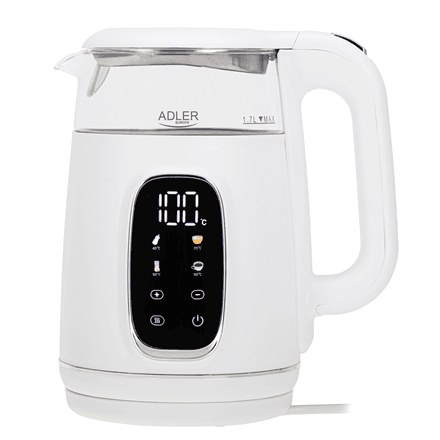 Adler AD 1305 kettle, white / silver, 1.7 l, 2200 W
