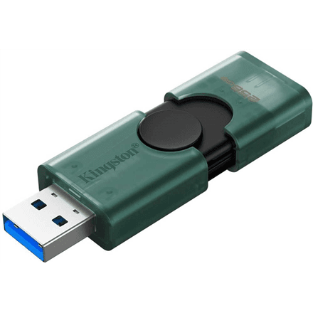 Kingston DataTraveler Duo 256 GB USB-mälupulk, must-roheline
