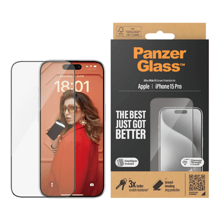 Защитное стекло для iPhone 15 Pro PanzerGlass Ultra-Wide Fit