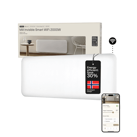 Mill PA2000WIFI4 panel heater, 2000 W, up to 28 m², IPX4