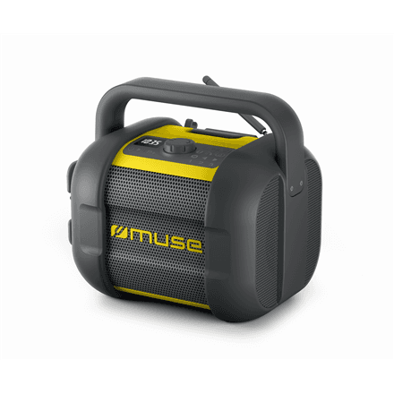 Muse M-968 BTY ehitusplatsi raadio, 40 W, IP64, must-kollane