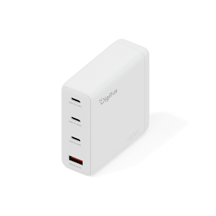 Сетевое зарядное устройство Digitus DA-10305, 140 Вт, 3x USB-C + 1x USB-A, GaN, белый