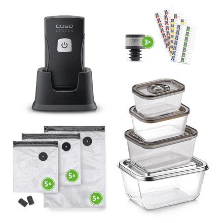 Вакуумный упаковщик Caso Vacu OneTouch Pro Set, чёрный