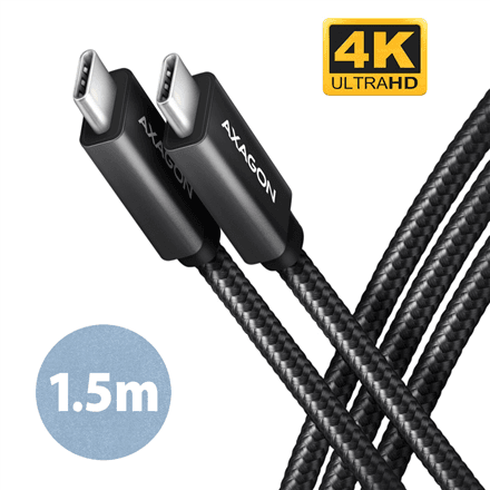 AXAGON BUCM32-CM15AB USB-C kaabel andmeedastuseks ja laadimiseks, 1,5 m, 100 W
