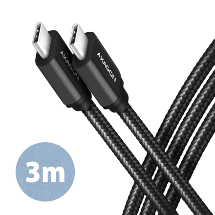 USB-C – USB-C kaabel Axagon, 3 m, USB 3.2 Gen 1, 60 W