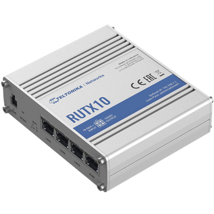 Tööstusruuter Teltonika RUTX10, Wi-Fi 802.11ac, Bluetooth, 4 LAN-porti