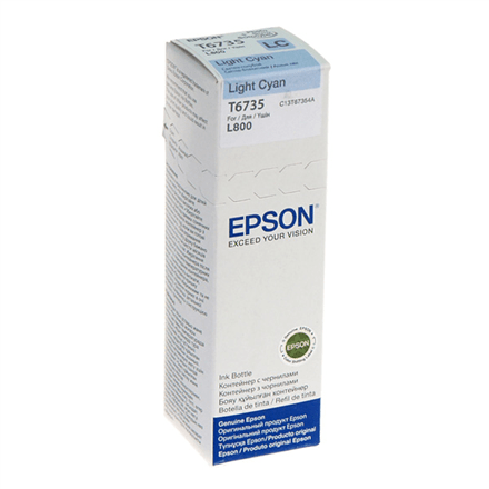 Чернила в бутылке Epson T6735, светло-голубые, 70 мл