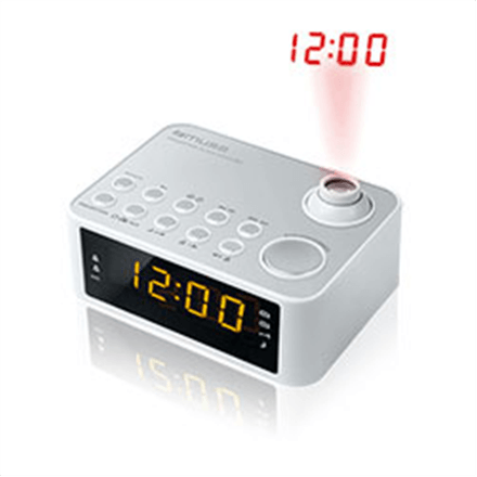 Muse M-178PW äratuskellraadio ajaprojektsiooniga, valge