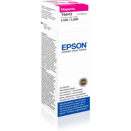 Epson T6643 ink bottle, magenta, 70 ml
