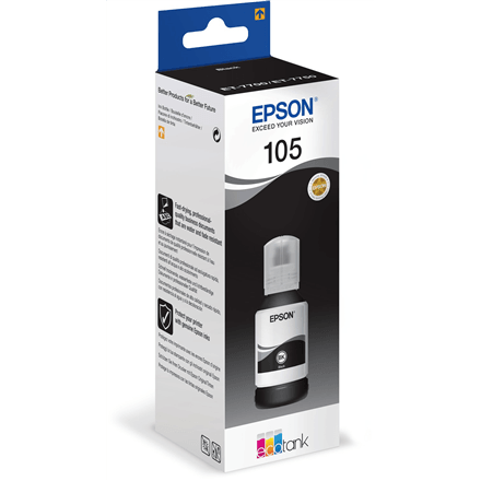Epson 105 EcoTank tindipudel, must, 140 ml