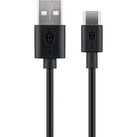 USB-kaabel Goobay 59124, USB-A – USB-C, 3 m, must