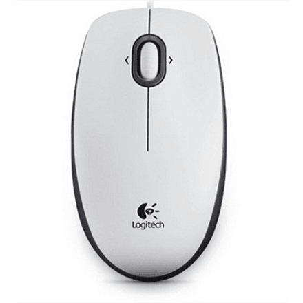 Logitech B100 wired mouse, USB, 800 DPI, white