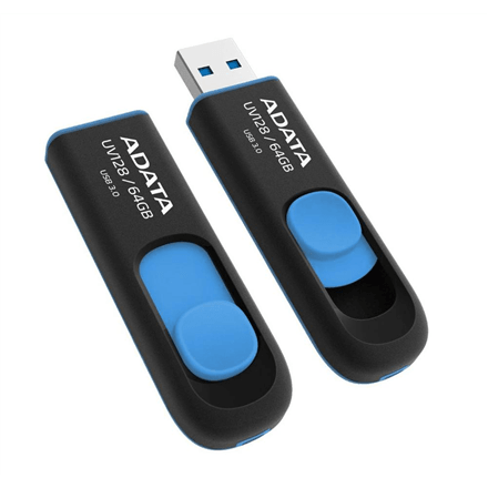 ADATA UV128 64 GB USB-mälupulk, must-sinine