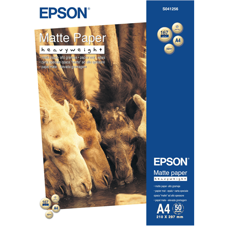 Matt paber Epson Matte Paper Heavy Weight, 167 g/m², A4, 50 lehte