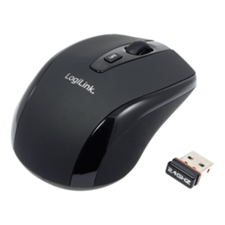 Беспроводная мини-мышь LogiLink ID0031, 2,4 ГГц, 800/1600 DPI, чёрная