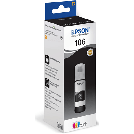 Epson 106 EcoTank tindipudel, must, 70 ml