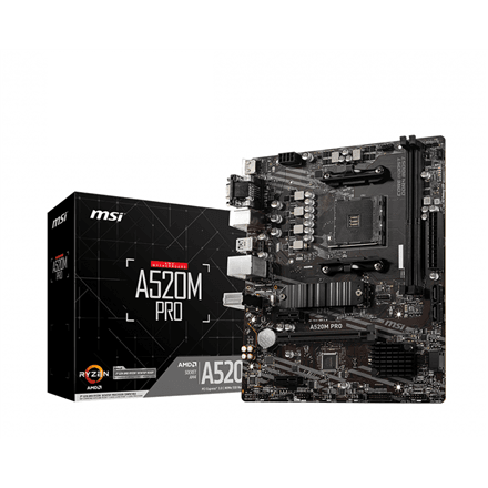 Emaplaat MSI A520M PRO, AM4, Micro-ATX, DDR4