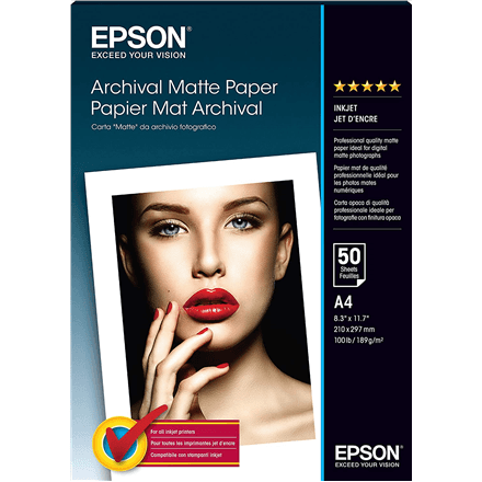 Epson Archival Matte arhiivikindel matt paber, A4, 50 lehte