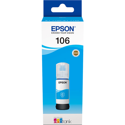 Epson 106 EcoTank tindipudel, tsüaan, 70 ml
