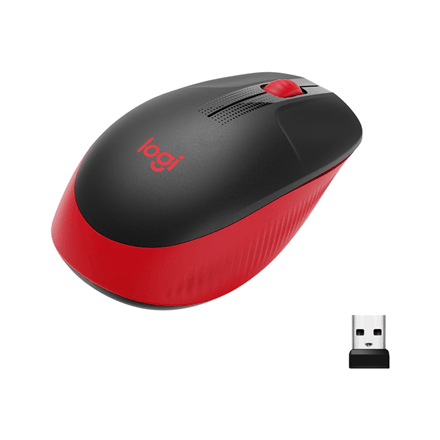 Logitech M190 Wireless Mouse Red Full Size