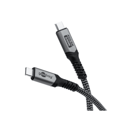 Goobay | USB-C Cable with Textile Sheath, USB4, 240 W, 40 Gbit/s, Power Delivery, 1.5 m