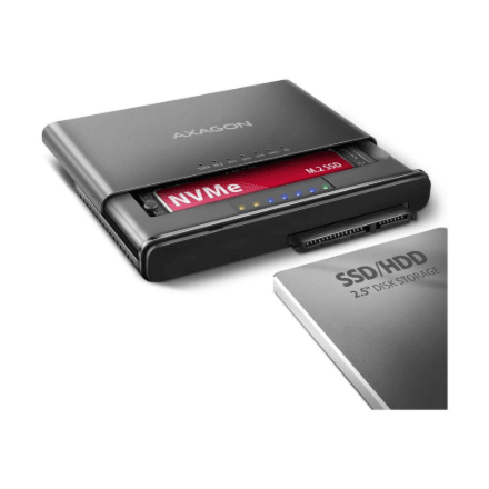AXAGON | USB-C 10Gbps M.2 NVMe + SATA SSD/HDD adapter | ADSA-CC