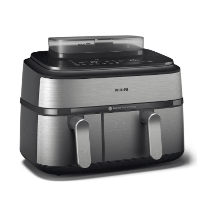 Philips Dual Basket Airfryer | NA555/00 5000 series | Power 2750 W | Capacity 9 L | RapidAir Plus | Silver