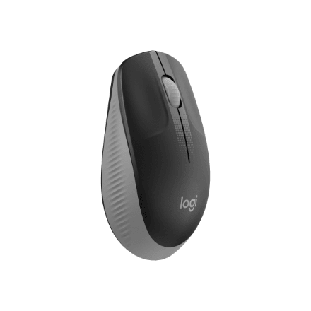 Logitech M190 full-size wireless mouse, 1000 DPI, mid grey