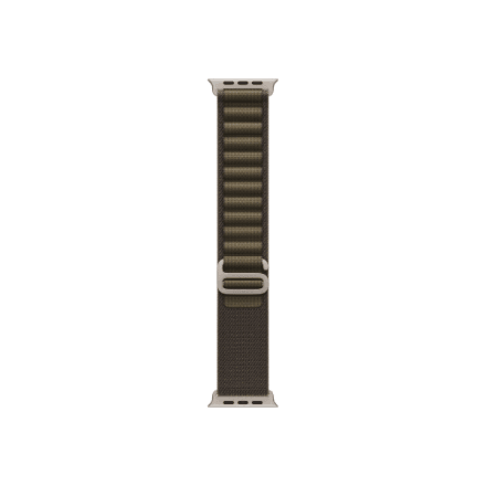 APPLE 49mm Dark Olive Alpine Loop - Medium - Natural Titanium Finish | Apple