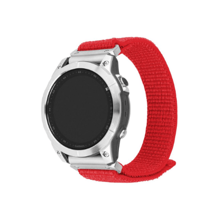 Fixed | Sporty Strap for Garmin QuickFit 22mm | 160-210 mm | Red | Nylon