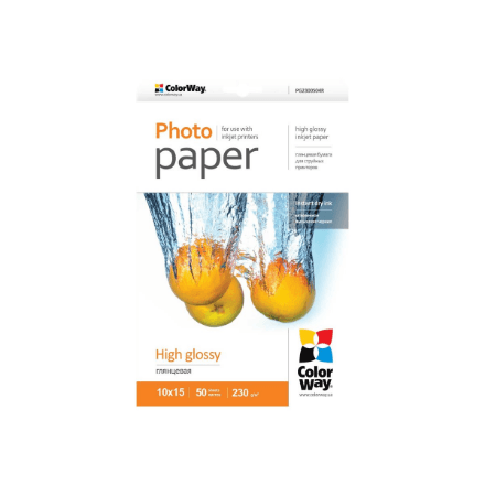 ColorWay glossy photo paper, 10×15 cm, 230 g/m², 50 sheets