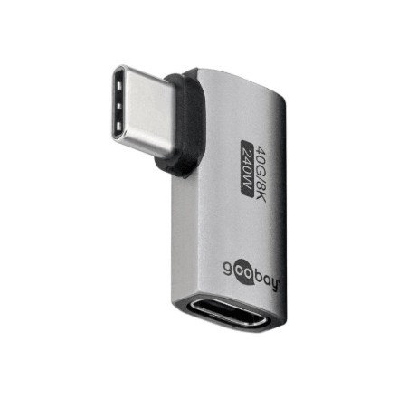 USB-C nurgaadapter Goobay 74441, horisontaalne 90°, USB4