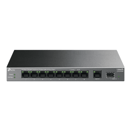 Võrgulüliti TP-Link LS1210GP, 10 porti, 8 PoE+ porti, lauale