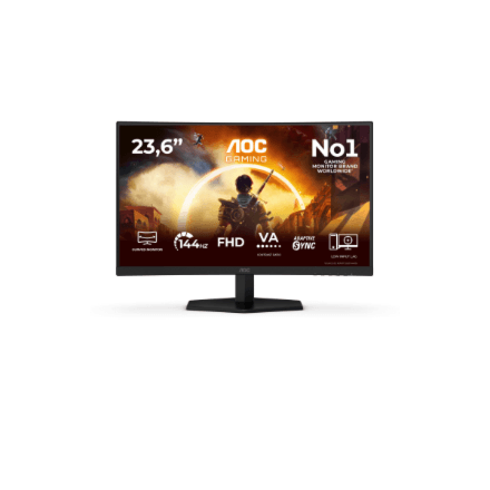 AOC C24G42FE | 24 " | Fast VA | FHD | 16:9 | 180 Hz | 0.5 ms | 1920 x 1080 pixels | 300 cd/m² | HDMI ports quantity 1 | Black