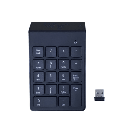 Gembird KPD-W-02 numeric keypad, wireless, 18 keys, black