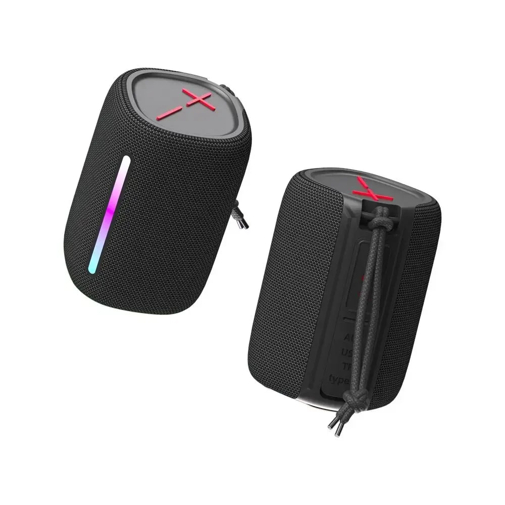 Bluetooth-kõlar Forever BS-10, 10 W, IPX5, LED-valgus, must