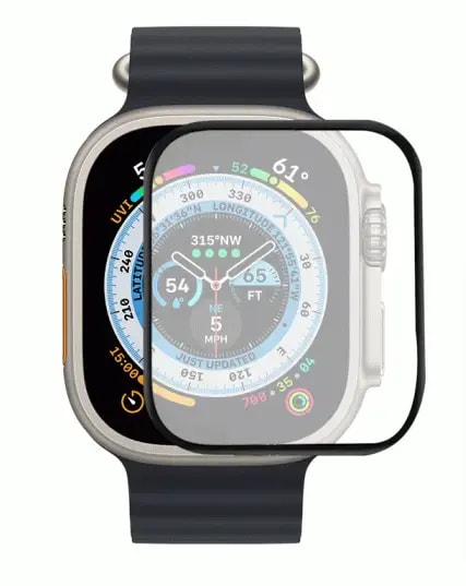 Kaitseklaas Apple Watch Ultra 49 mm, Fusion, must