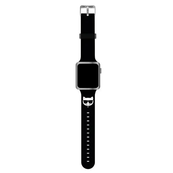 Kellarihm Apple Watch 38/40/41 mm, Karl Lagerfeld Choupette Head, kunstnahk, must