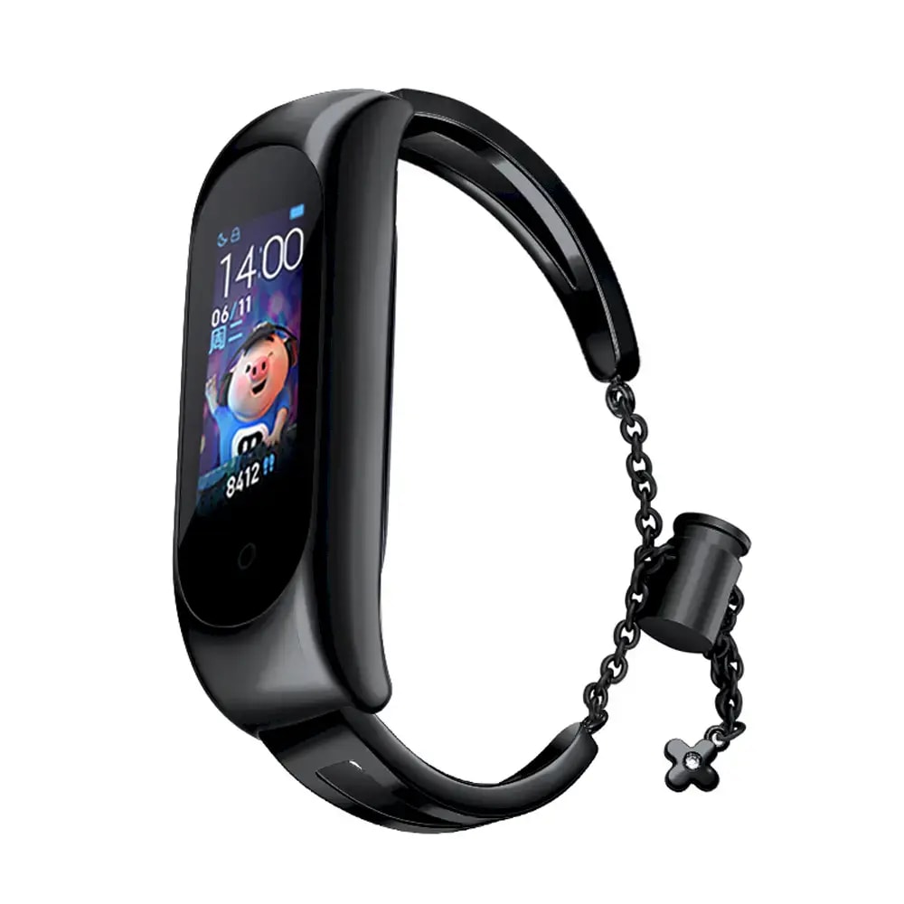 Kellarihm Xiaomi Mi Band 3/4/5/6, Fusion Metal Bracelet, roostevaba teras, must