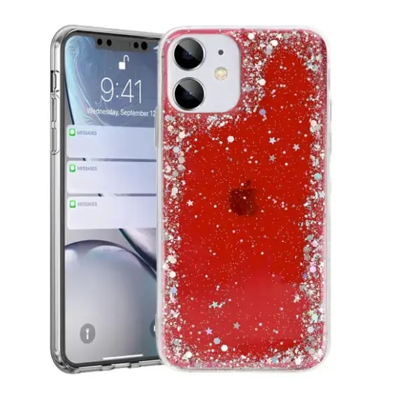 Чехол для Samsung Galaxy A32 5G Fusion Glue Glitter, красный