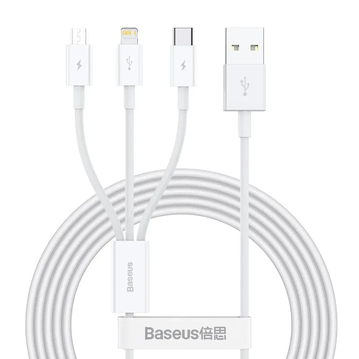 Кабель 3-in-1 USB-A – USB-C / Lightning / Micro USB Baseus Superior, 1,5 м, 17,5 Вт