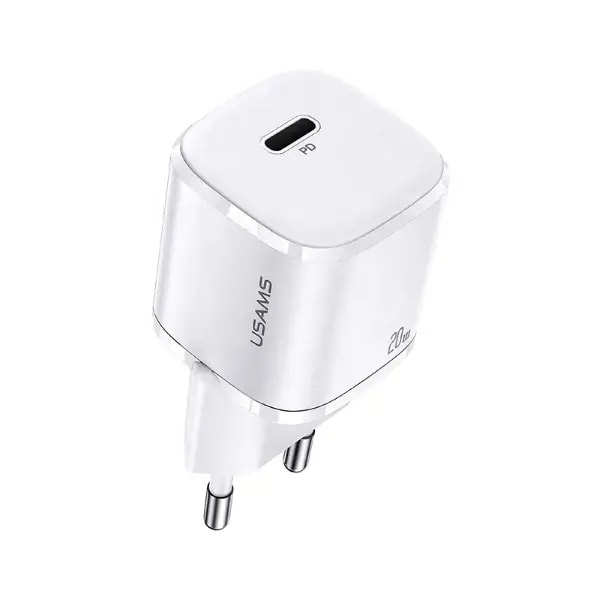 USAMS T36 mini wall charger, 20 W, USB-C, white