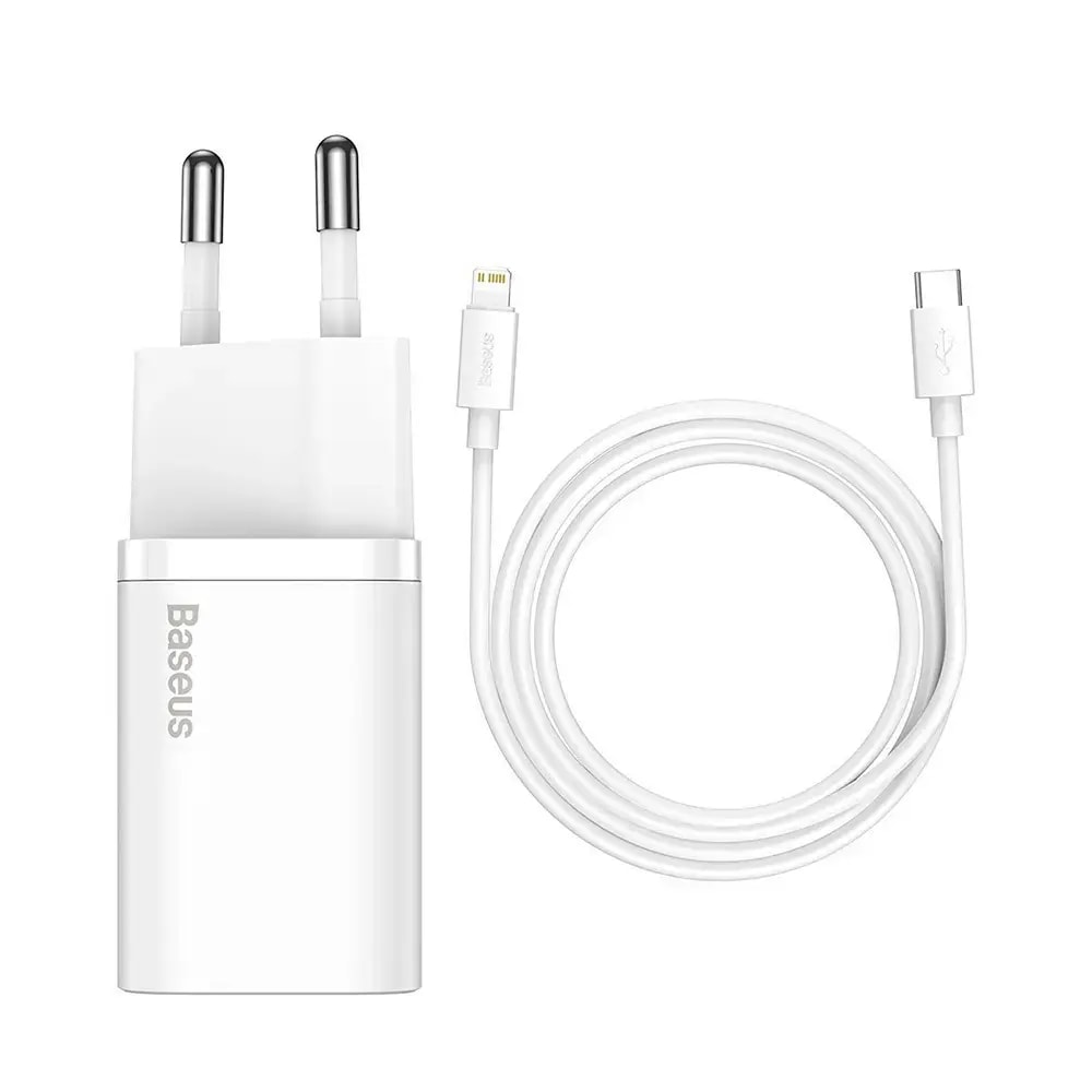 Зарядное устройство Baseus TZCCSUP-B02, 20 Вт, USB-C, белое