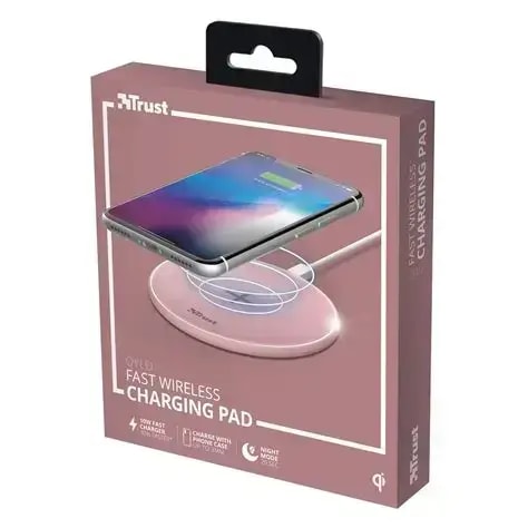 Trust Qylo Fast Wireless Charging Pad 10W, Pink wireless charger