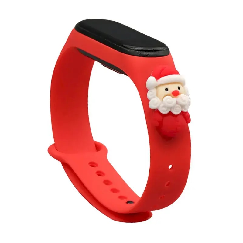 Kellarihm Xiaomi Mi Band 3/4, Fusion Xmas Santa 2, silikoon, punane