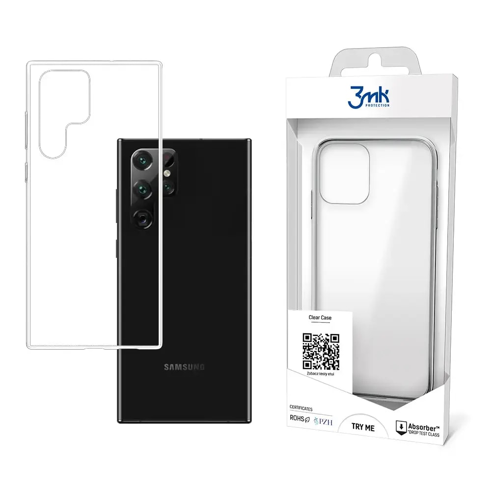 Läbipaistev ümbris Samsung Galaxy S22 Ultra, 3mk Clear