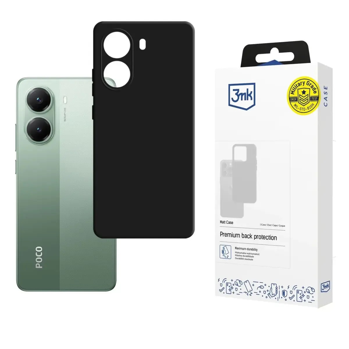 Ümbris Poco X7 Pro 5G, 3MK Matt, must